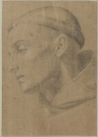 C 020
<br/>
Kop van een monnik, naar links gewend
<br/>
<em>Pietri, Pietro Antonio de (1663-1716) - toegeschreven aan</em>